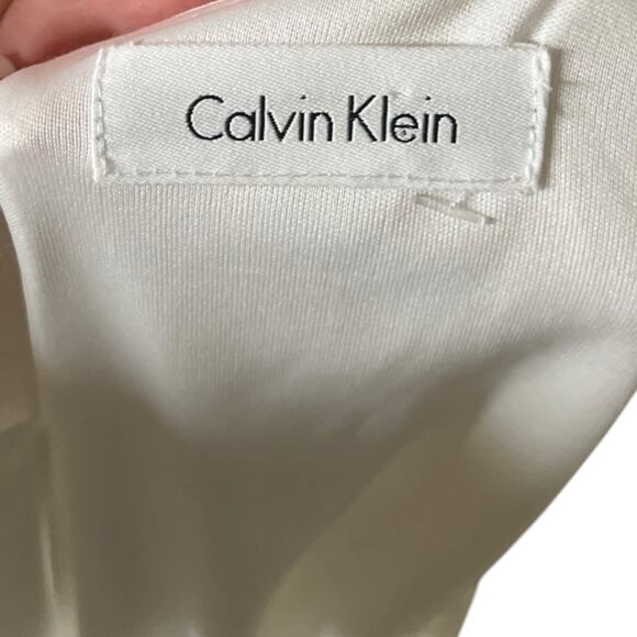 Calvin Klein Women’s Flowy Chiffon Feel Designer Sleeveless Top White Workwear M - Picture 6 of 8